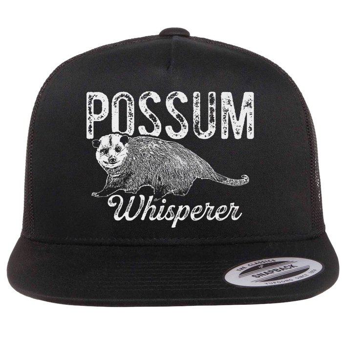 Opossum T Possum Whisperer I Love Possums Flat Bill Trucker Hat