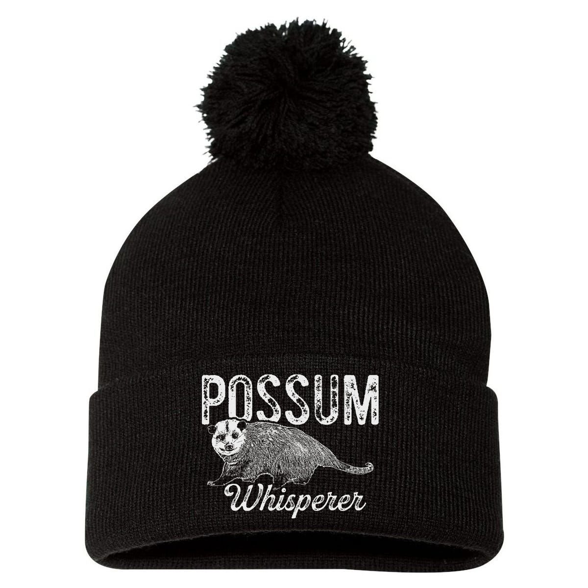 Opossum T Possum Whisperer I Love Possums Pom Pom 12in Knit Beanie