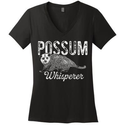 Opossum T Possum Whisperer I Love Possums Women's V-Neck T-Shirt