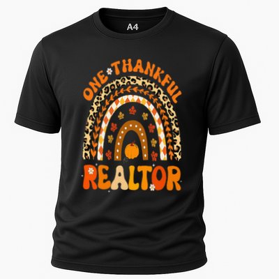 One Thankful Realtor Thanksgiving Rainbow Leopard Fall Performance Shirt