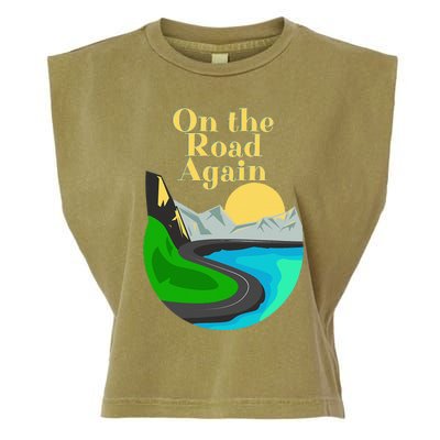 On the road again Family road trip and long drives Garment-Dyed Women's Muscle Tee