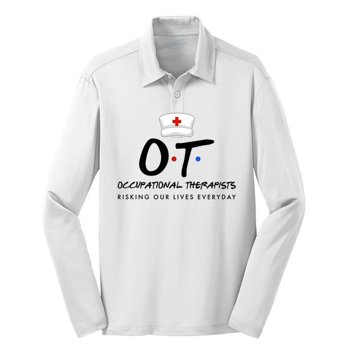 Occupational Therapists Risking Our Lives Everyday Silk Touch Performance Long Sleeve Polo