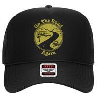 On The Road Again Vacation Camping Road Trip High Crown Mesh Back Trucker Hat