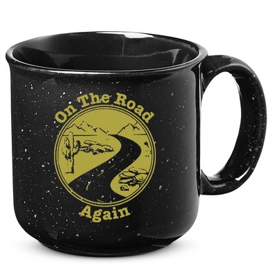 On The Road Again Vacation Camping Road Trip 15oz Campfire Ceramic Mug
