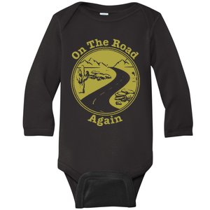 On The Road Again Vacation Camping Road Trip Baby Long Sleeve Bodysuit