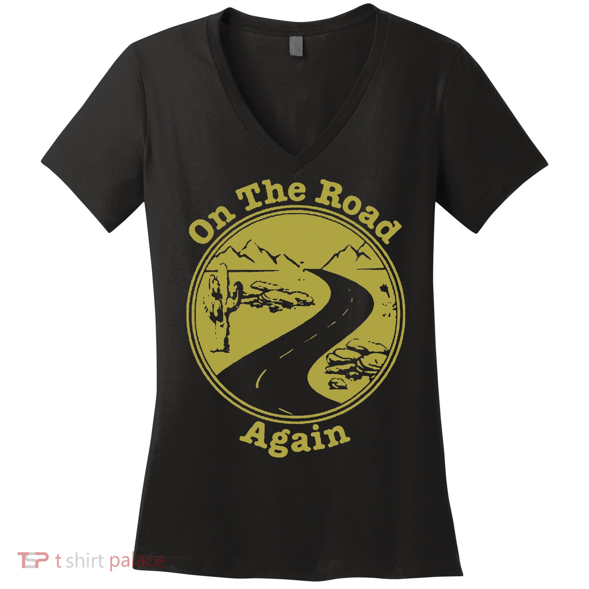 On The Road Again Vacation Camping Road Trip Women's V-Neck T-Shirt