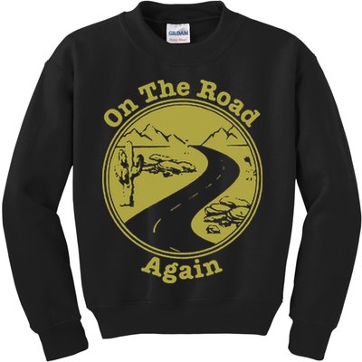 On The Road Again Vacation Camping Road Trip Kids Sweatshirt