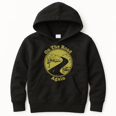 On The Road Again Vacation Camping Road Trip Kids Hoodie