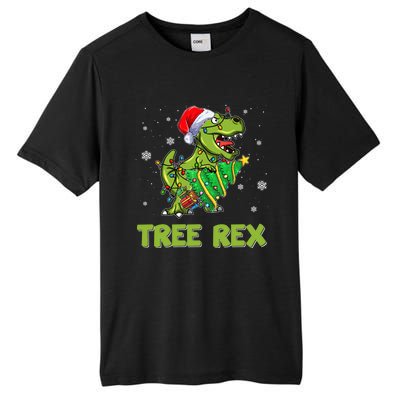 Ojzm Tree Rex Dinosaur Christmas Pajama Merry Xmas Gift Tall Fusion ChromaSoft Performance T-Shirt