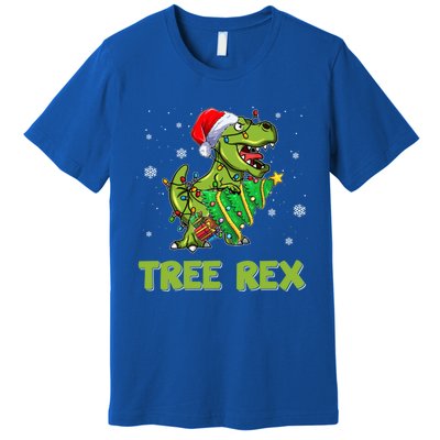 Ojzm Tree Rex Dinosaur Christmas Pajama Merry Xmas Gift Premium T-Shirt