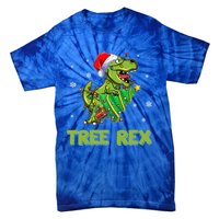 Ojzm Tree Rex Dinosaur Christmas Pajama Merry Xmas Gift Tie-Dye T-Shirt