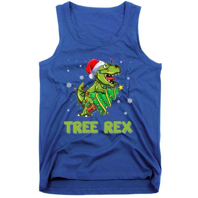 Ojzm Tree Rex Dinosaur Christmas Pajama Merry Xmas Gift Tank Top