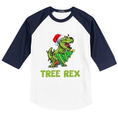 Ojzm Tree Rex Dinosaur Christmas Pajama Merry Xmas Gift Baseball Sleeve Shirt