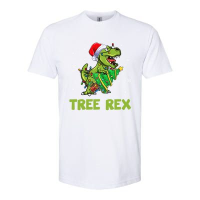 Ojzm Tree Rex Dinosaur Christmas Pajama Merry Xmas Gift Softstyle CVC T-Shirt