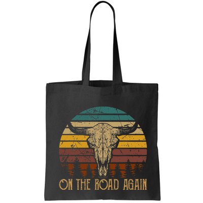 On The Road Again Outlaws Music Bull Skull Love Cowboy Boots Bag