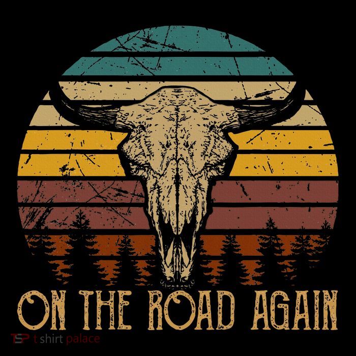 On The Road Again Outlaws Music Bull Skull Love Cowboy Boots Women's V-Neck T-Shirt