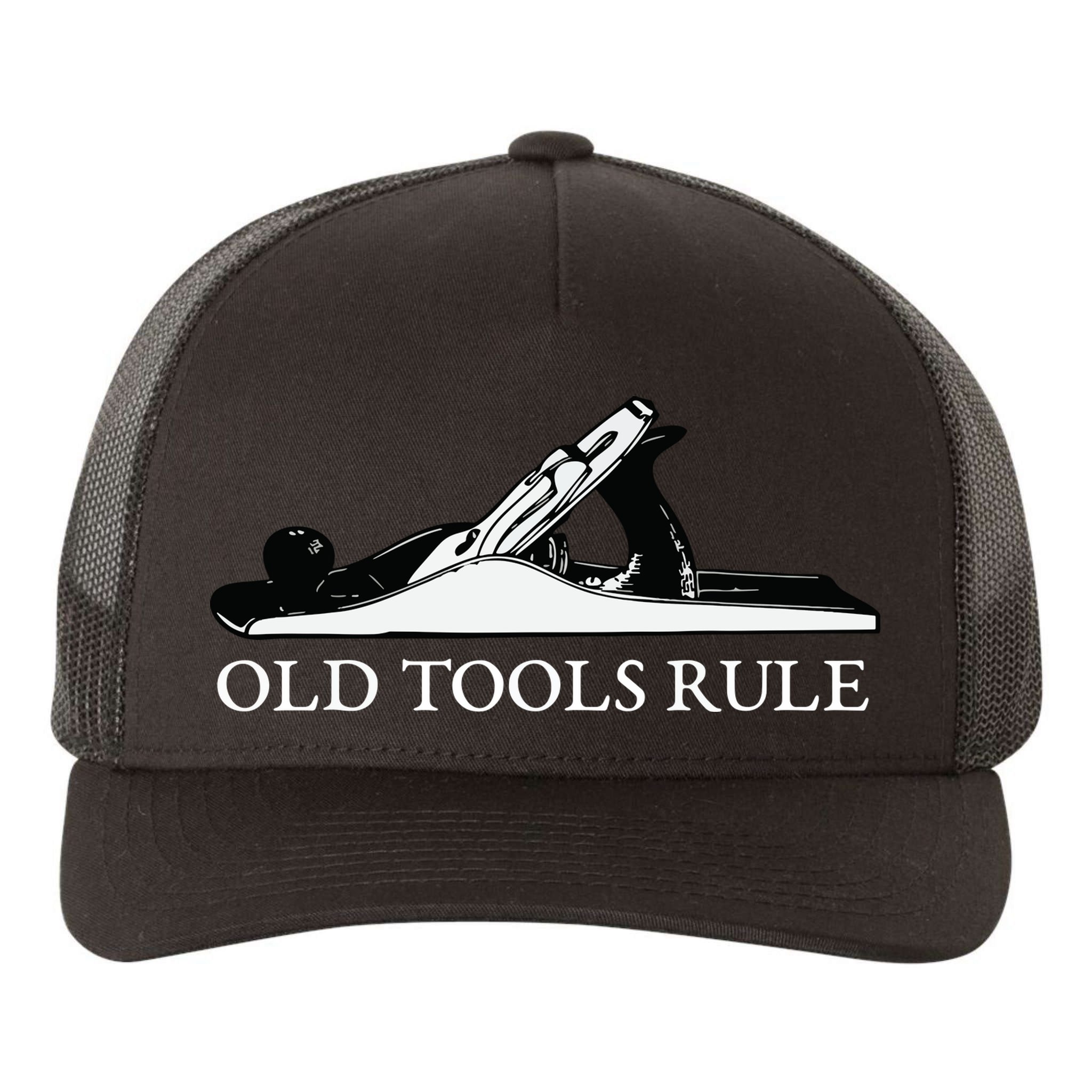 OLD TOOLS RULE HAND PLANE WOODWORKING MAN CAVE Yupoong Adult 5-Panel Trucker Hat