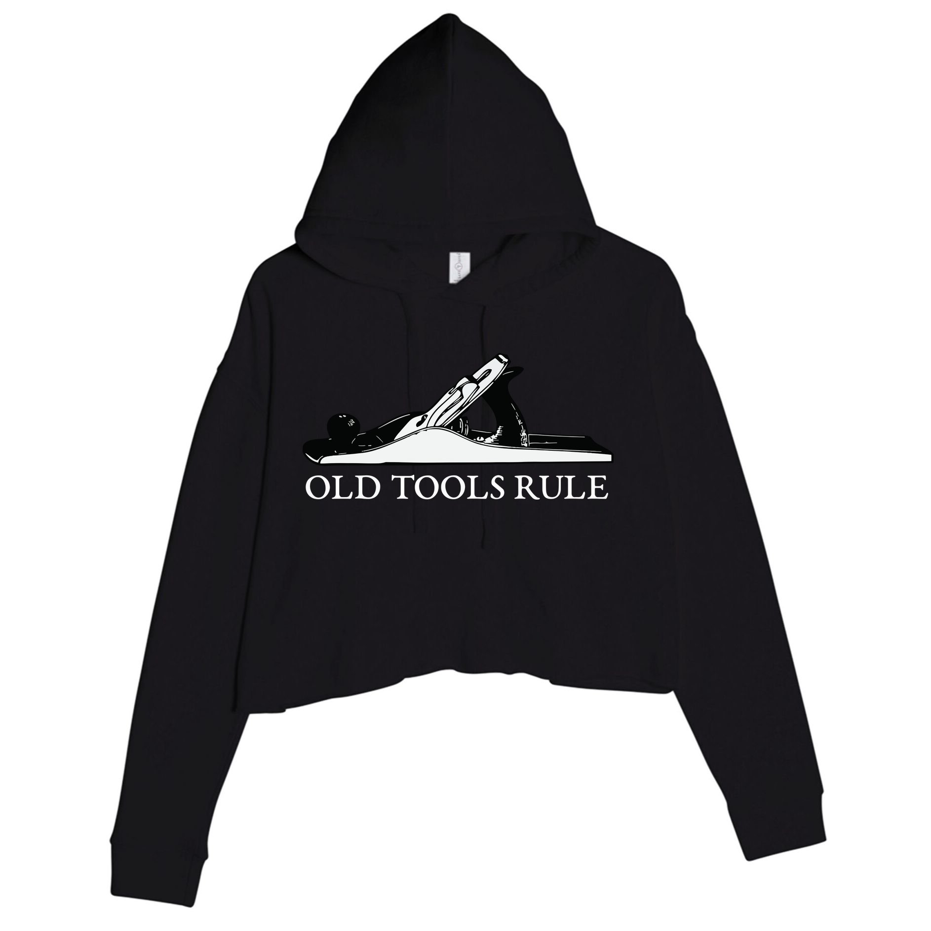 OLD TOOLS RULE HAND PLANE WOODWORKING MAN CAVE Crop Fleece Hoodie
