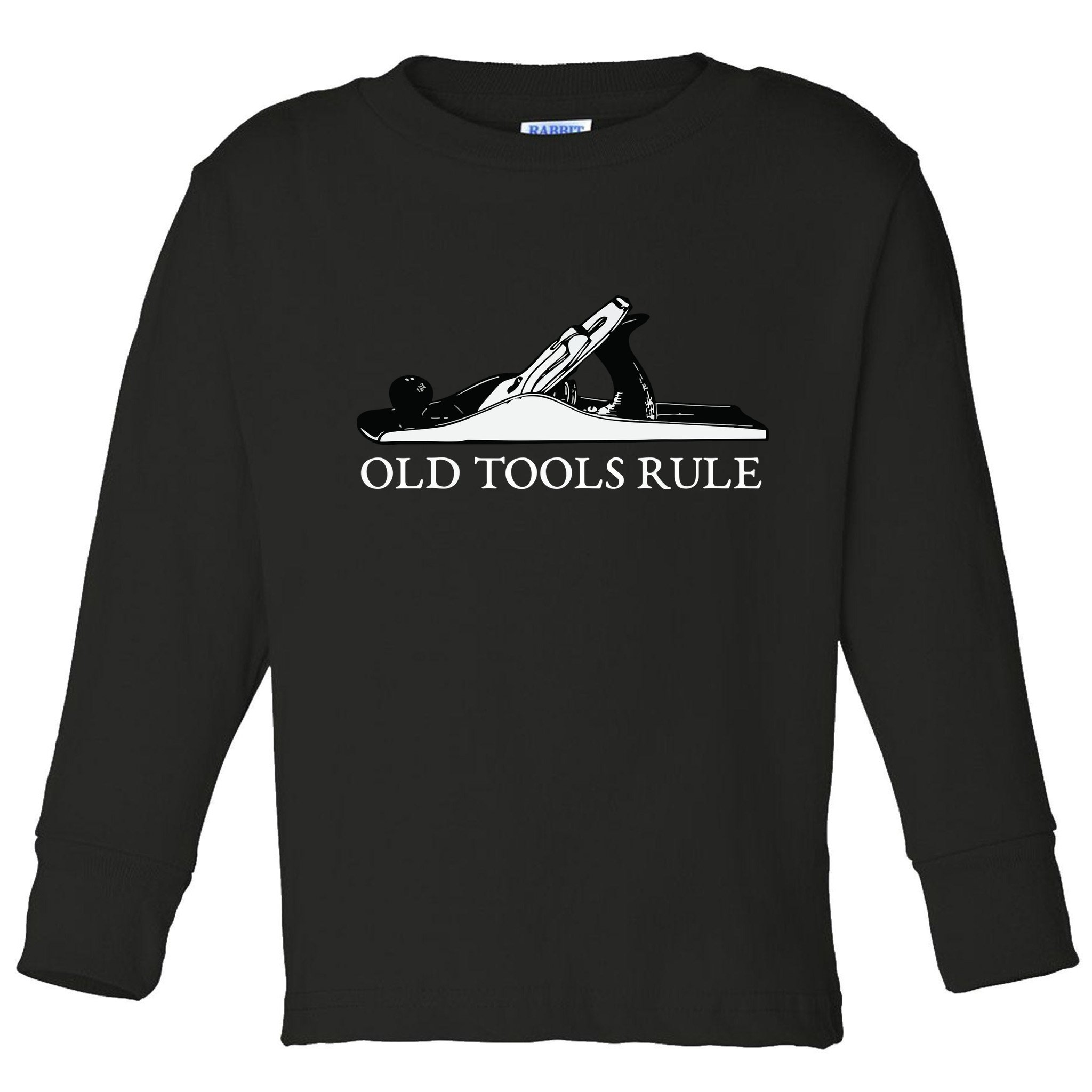 OLD TOOLS RULE HAND PLANE WOODWORKING MAN CAVE Toddler Long Sleeve Shirt