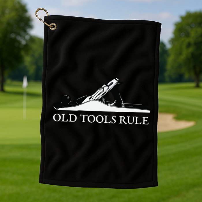 OLD TOOLS RULE HAND PLANE WOODWORKING MAN CAVE Golf Towel