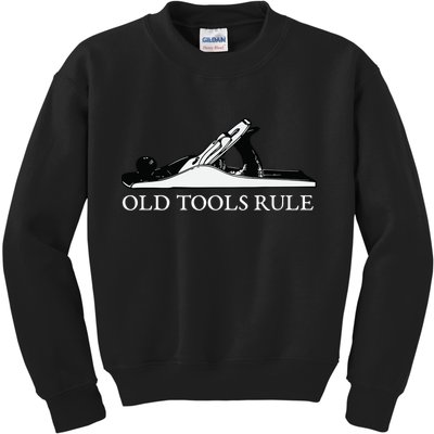 OLD TOOLS RULE HAND PLANE WOODWORKING MAN CAVE Kids Sweatshirt
