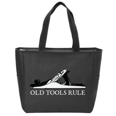 OLD TOOLS RULE HAND PLANE WOODWORKING MAN CAVE Zip Tote Bag