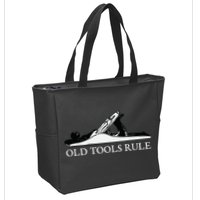 OLD TOOLS RULE HAND PLANE WOODWORKING MAN CAVE Zip Tote Bag