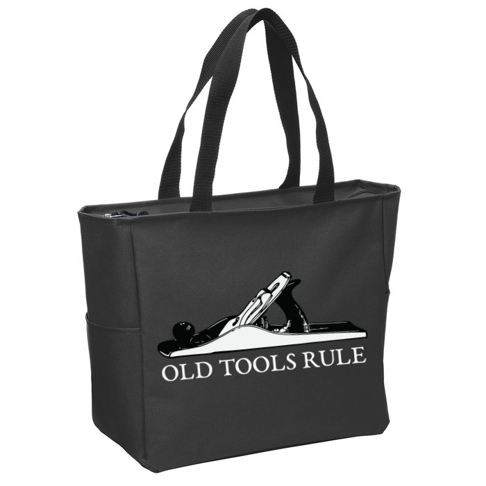 OLD TOOLS RULE HAND PLANE WOODWORKING MAN CAVE Zip Tote Bag