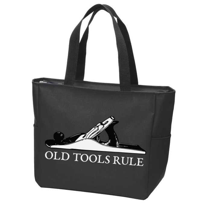 OLD TOOLS RULE HAND PLANE WOODWORKING MAN CAVE Zip Tote Bag