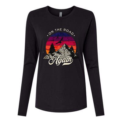 On The Road Again Vintage Wilderness Adventure Womens Cotton Relaxed Long Sleeve T-Shirt