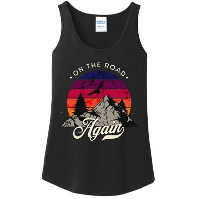 On The Road Again Vintage Wilderness Adventure Ladies Essential Tank