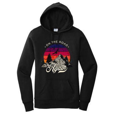 On The Road Again Vintage Wilderness Adventure Women's Pullover Hoodie