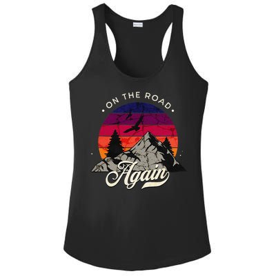 On The Road Again Vintage Wilderness Adventure Ladies PosiCharge Competitor Racerback Tank