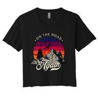 On The Road Again Vintage Wilderness Adventure Women's Crop Top Tee