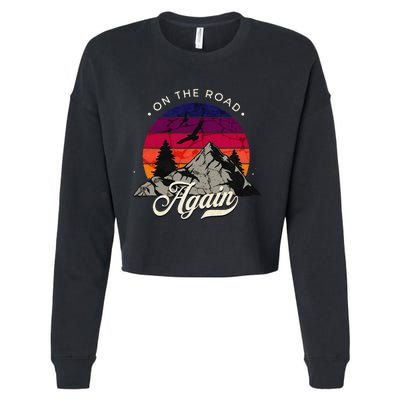 On The Road Again Vintage Wilderness Adventure Cropped Pullover Crew