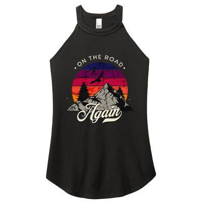 On The Road Again Vintage Wilderness Adventure Women's Perfect Tri Rocker Tank