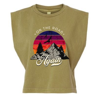 On The Road Again Vintage Wilderness Adventure Garment-Dyed Women's Muscle Tee