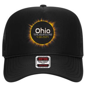 Ohio Total Solar Eclipse April 8 2024 High Crown Mesh Back Trucker Hat