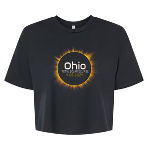 Ohio Total Solar Eclipse April 8 2024 Bella+Canvas Jersey Crop Tee