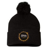 Ohio Total Solar Eclipse April 8 2024 Pom Pom 12in Knit Beanie