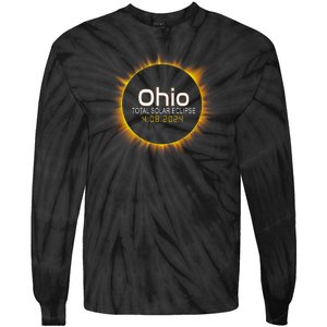 Ohio Total Solar Eclipse April 8 2024 Tie-Dye Long Sleeve Shirt