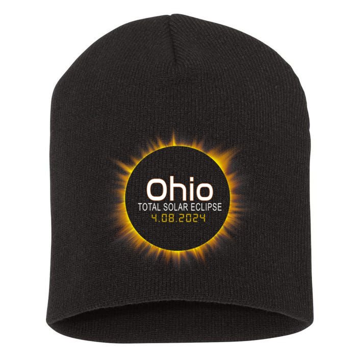 Ohio Total Solar Eclipse April 8 2024 Short Acrylic Beanie