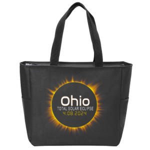 Ohio Total Solar Eclipse April 8 2024 Zip Tote Bag