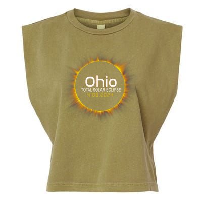 Ohio Total Solar Eclipse April 8 2024 Garment-Dyed Women's Muscle Tee
