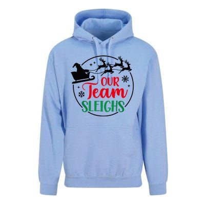 Our Team Sleighs Christmas Family Pajama Xmas Holiday Unisex Surf Hoodie