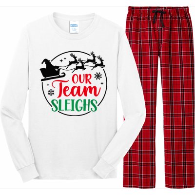 Our Team Sleighs Christmas Family Pajama Xmas Holiday Long Sleeve Pajama Set