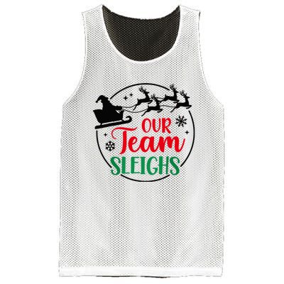 Our Team Sleighs Christmas Family Pajama Xmas Holiday Mesh Reversible Basketball Jersey Tank