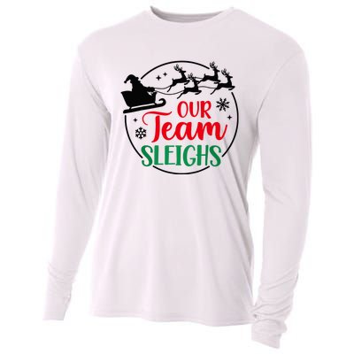 Our Team Sleighs Christmas Family Pajama Xmas Holiday Cooling Performance Long Sleeve Crew