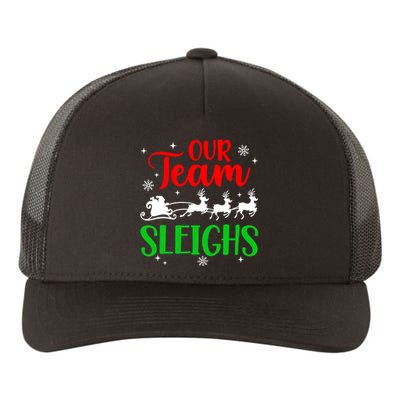 Our Team Sleighs Christmas Family Pajama Xmas Holiday Yupoong Adult 5-Panel Trucker Hat