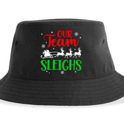 Our Team Sleighs Christmas Family Pajama Xmas Holiday Sustainable Bucket Hat